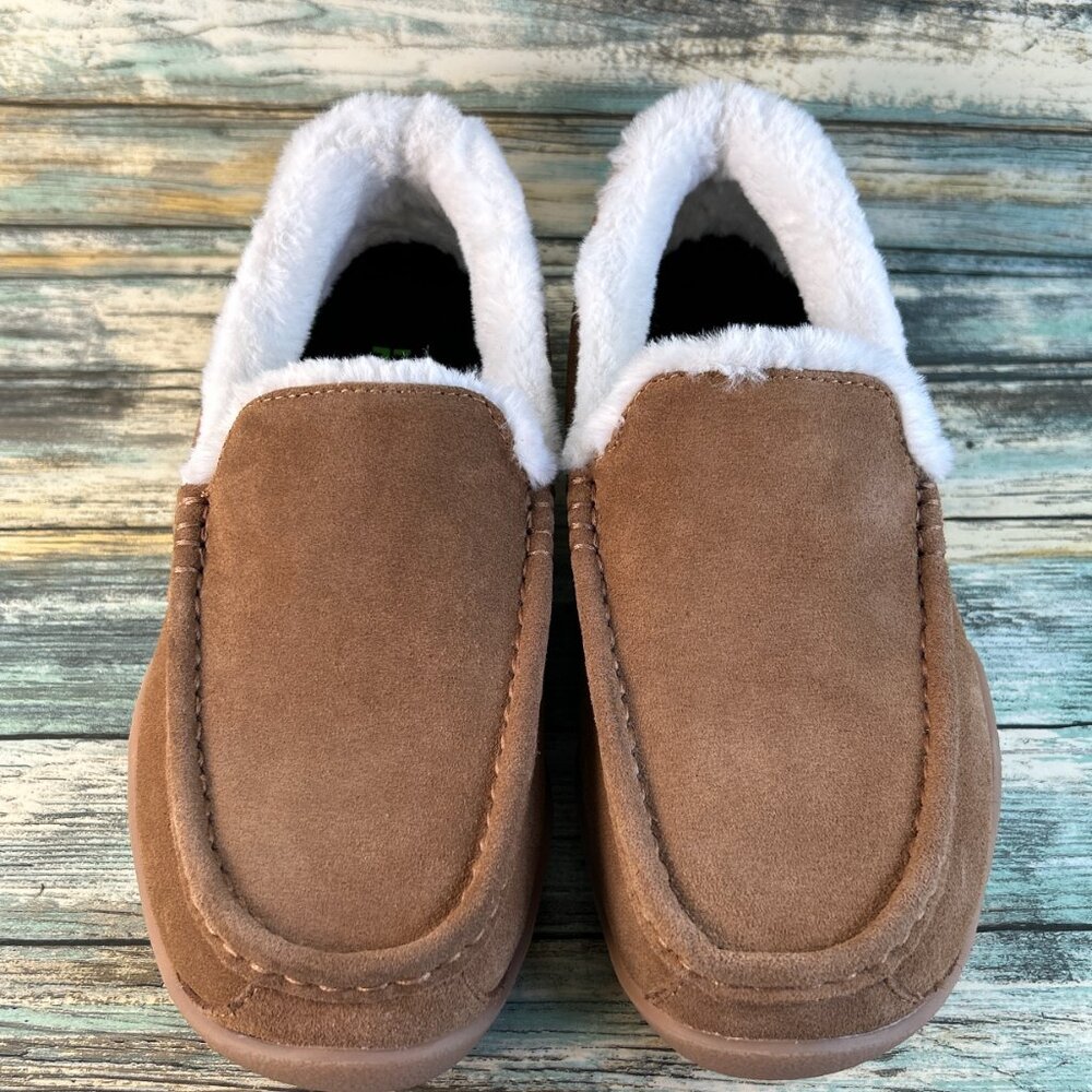 Kuru Loft Slipppers Womens Size 9.5 Brown Suede Indoor Outdoor Faux Fur Moccasin - Picture 4 of 12